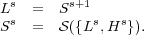 Ls  =  Ss+1
Ss  =  S({Ls,Hs}).
