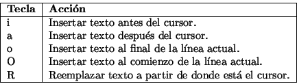 \begin{displaymath}\vline
\begin{tabular}{l\vert l}
\hline
{\bf Tecla} & {\bf A...
...artir de donde está el cursor. \\
\hline
\end{tabular}\vline
\end{displaymath}